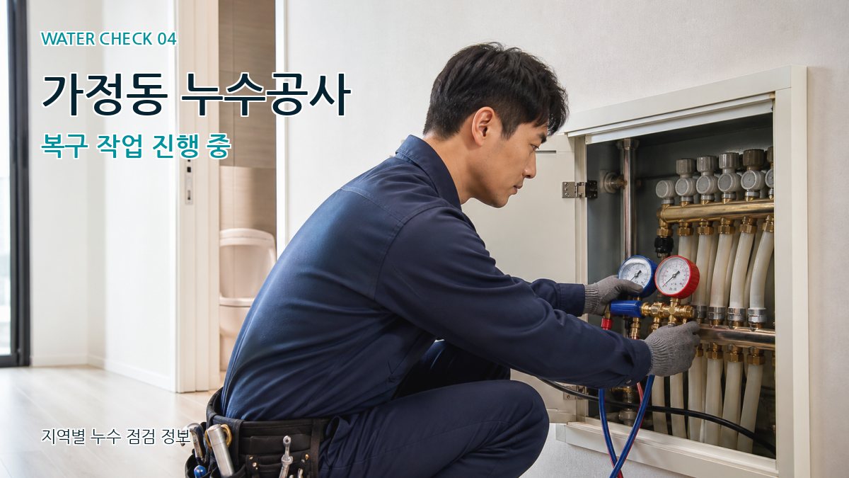 가정동 누수공사 복구 작업 진행 중