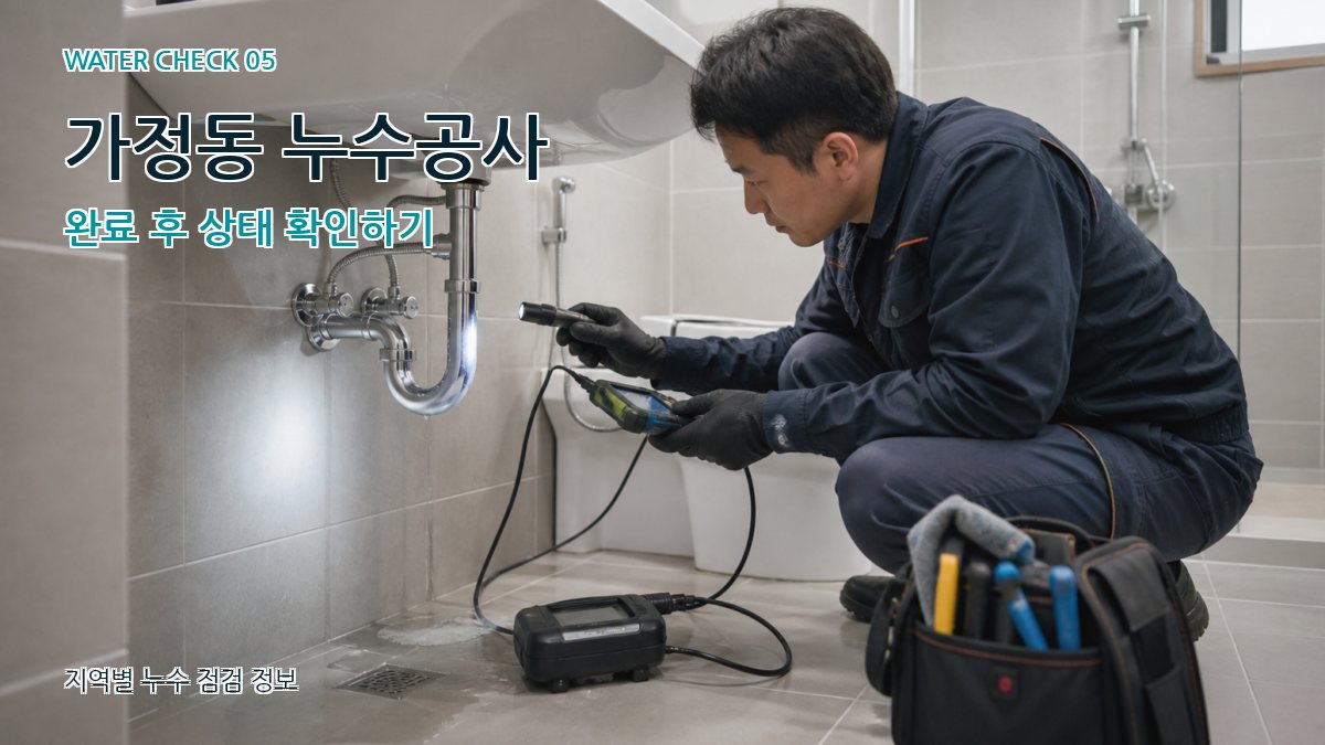 가정동 누수공사 완료 후 상태 확인하기