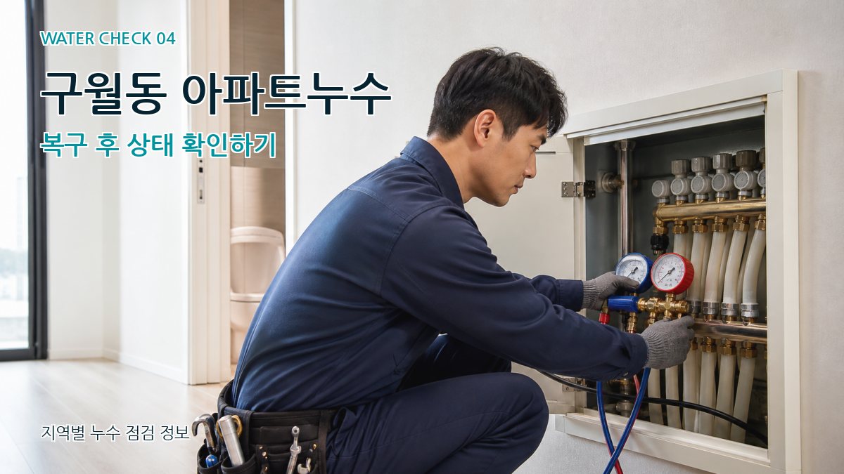 구월동 아파트누수 복구 후 상태 확인하기