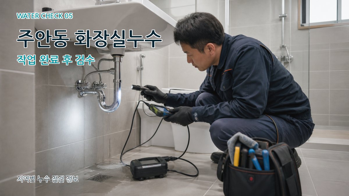 주안동 화장실누수 작업 완료 후 검수