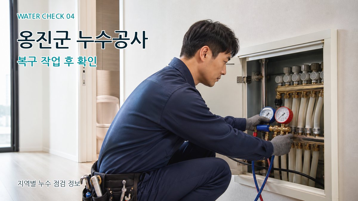 옹진군 누수공사 복구 작업 후 확인