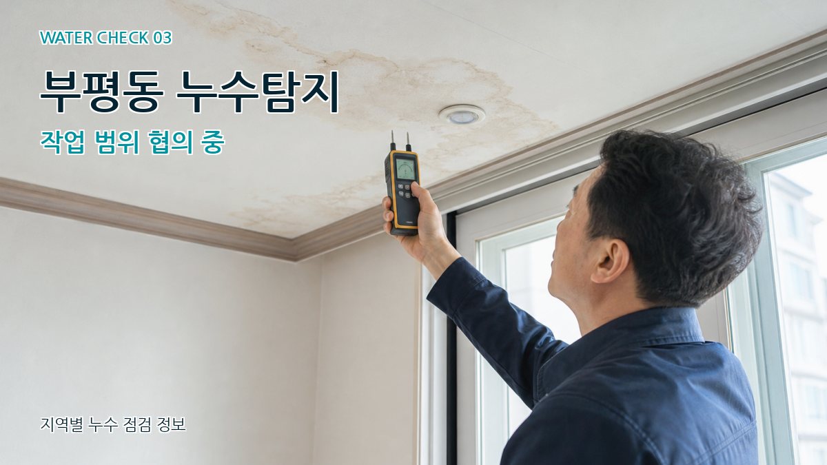 부평동 누수탐지 작업 범위 협의 중