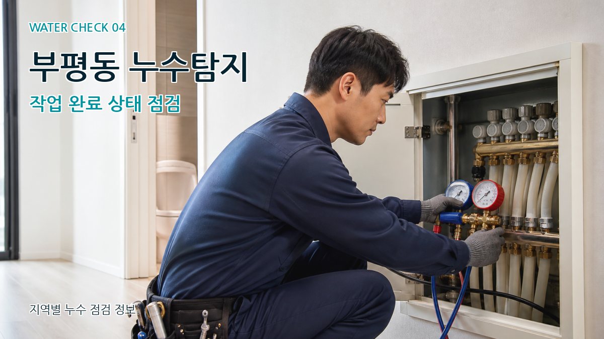 부평동 누수탐지 작업 완료 상태 점검