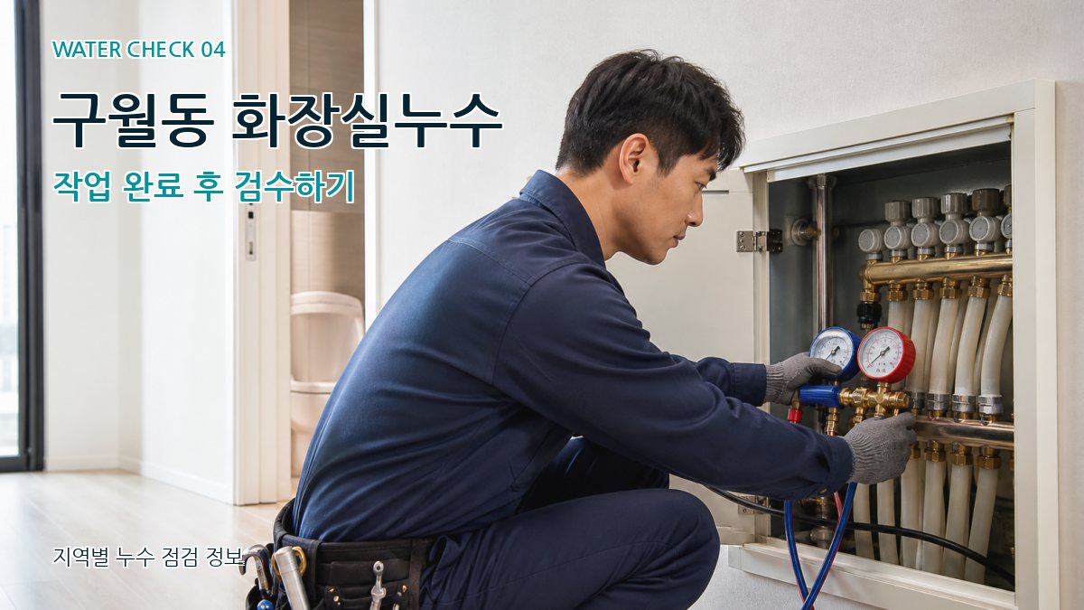 구월동 화장실누수 작업 완료 후 검수하기