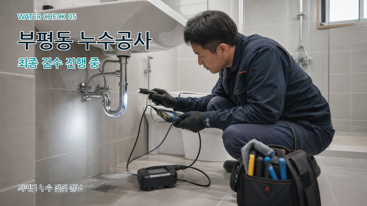 부평동 누수공사 최종 검수 진행 중