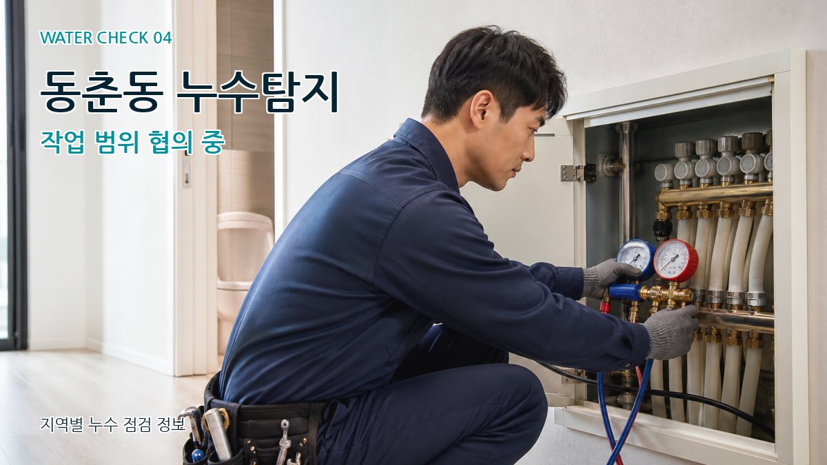 동춘동 누수탐지 작업 범위 협의 중