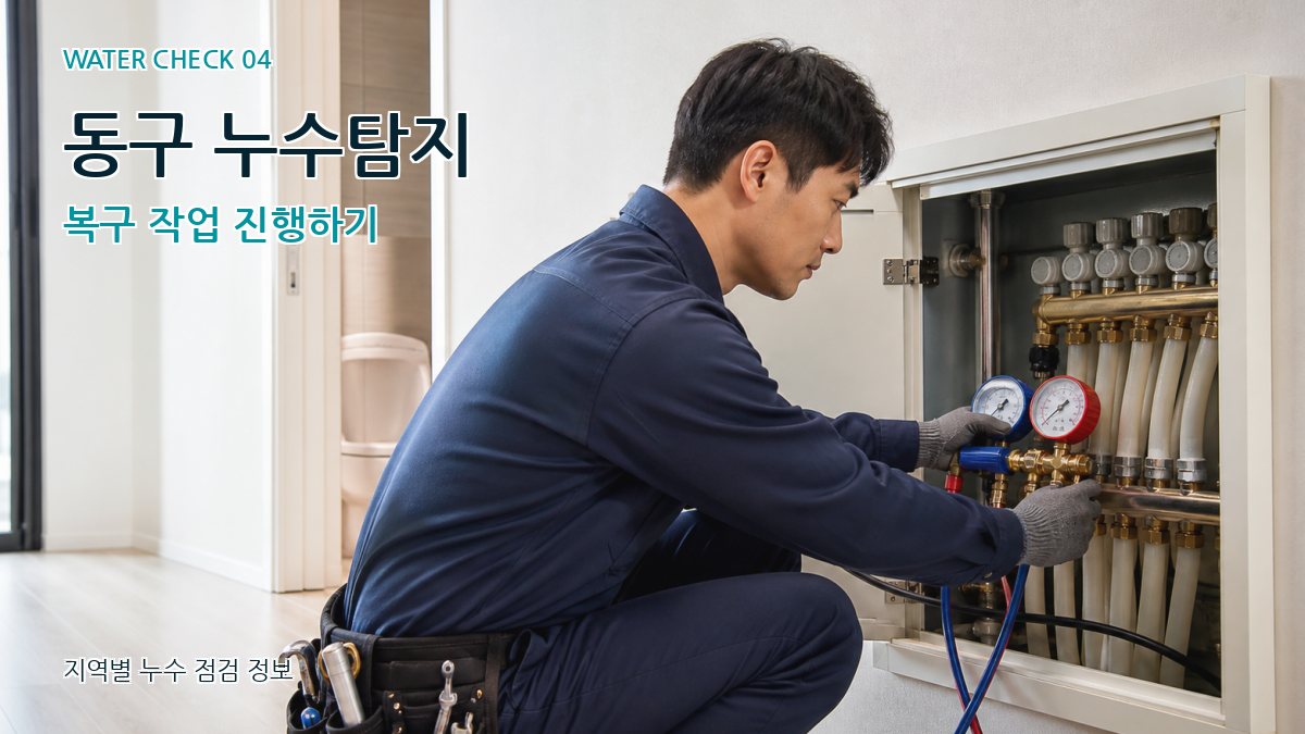 동구 누수탐지 복구 작업 진행하기