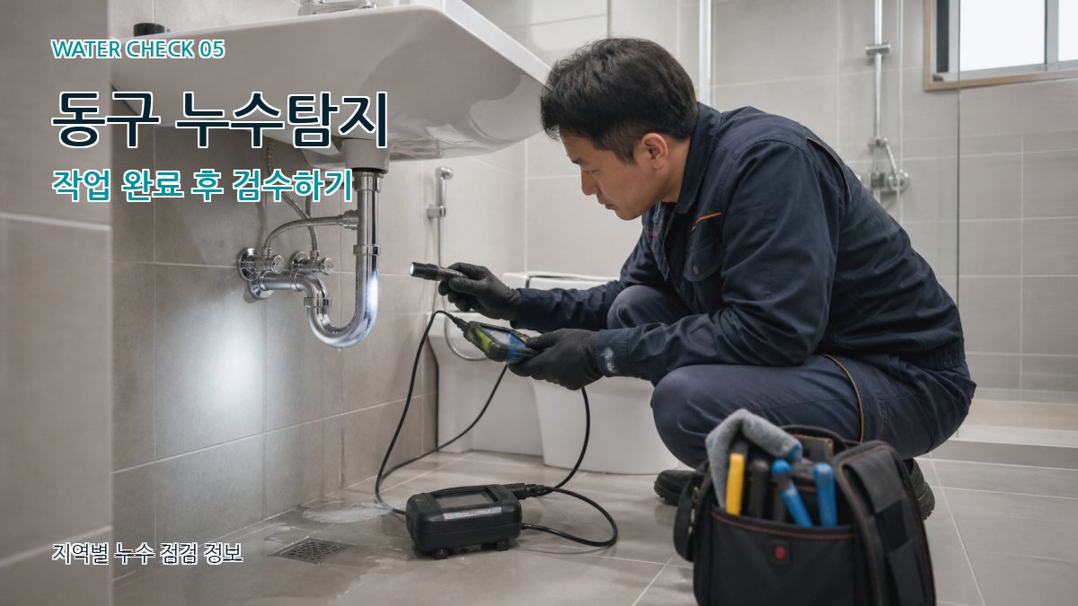 동구 누수탐지 작업 완료 후 검수하기