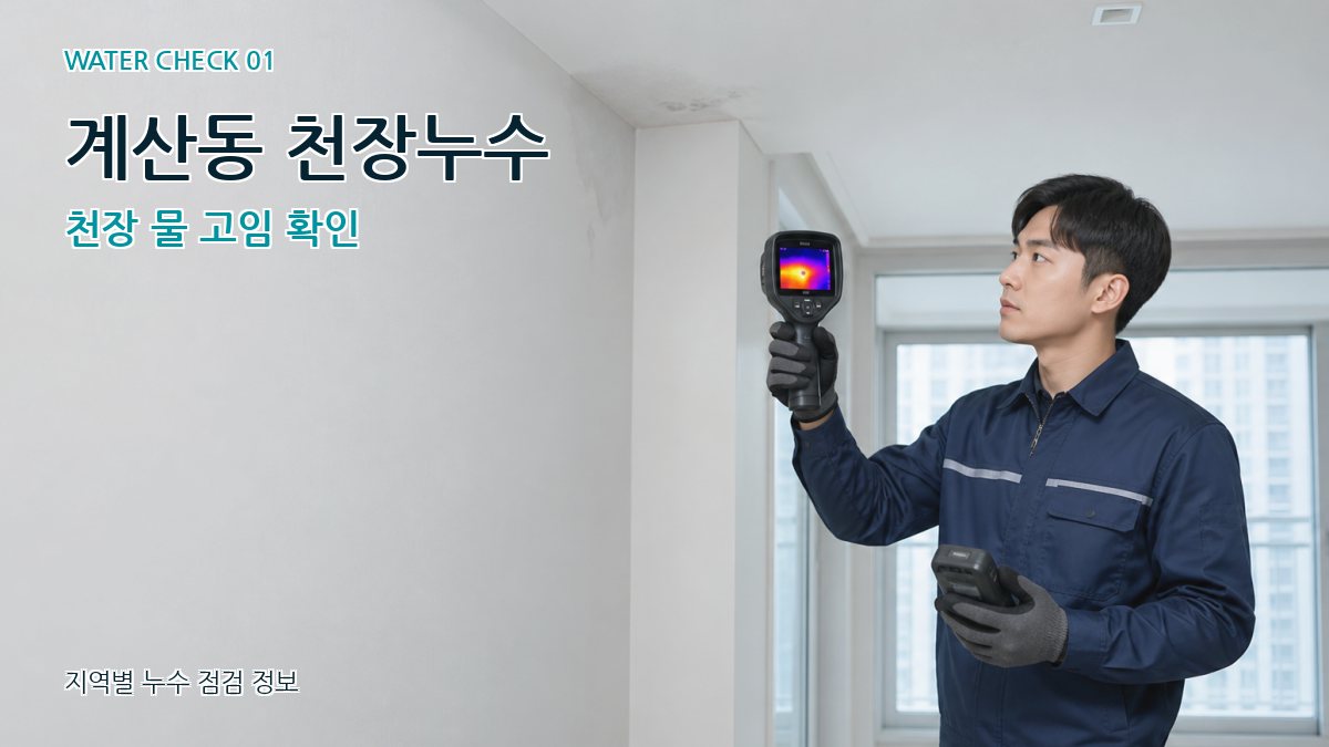 계산동 천장누수 천장 물 고임 확인