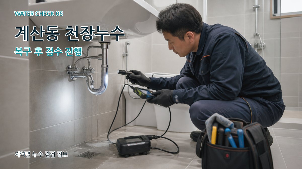 계산동 천장누수 복구 후 검수 진행