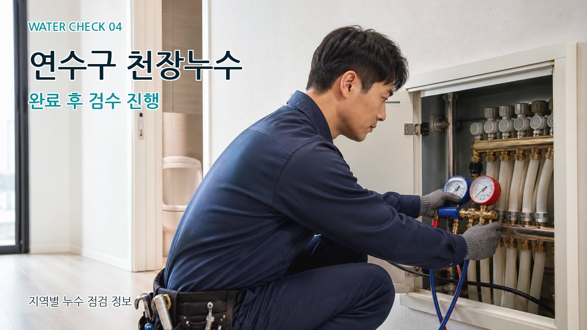 연수구 천장누수 완료 후 검수 진행
