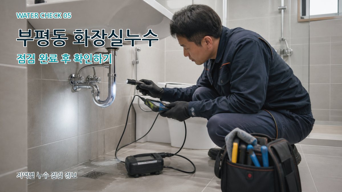 부평동 화장실누수 점검 완료 후 확인하기