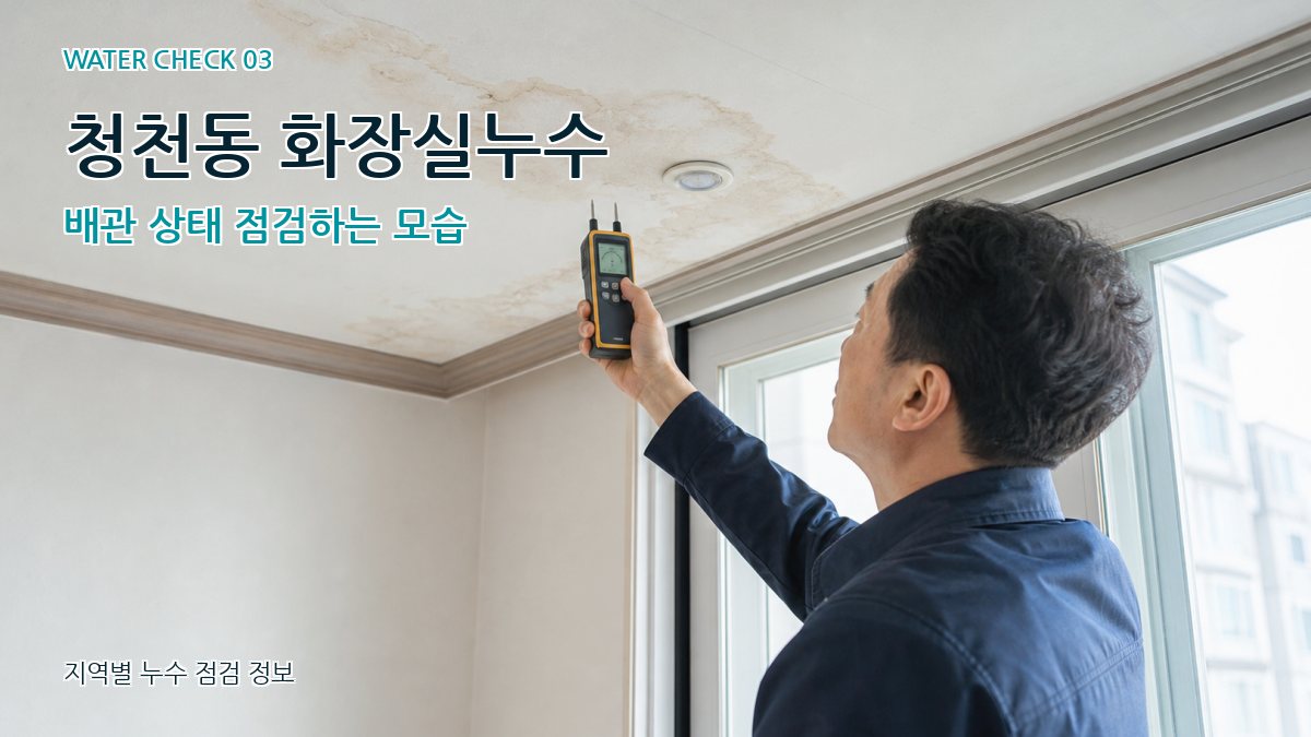 청천동 화장실누수 배관 상태 점검하는 모습