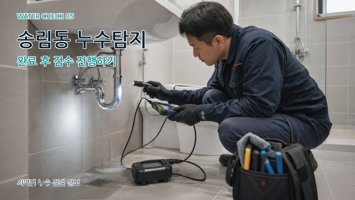 송림동 누수탐지 완료 후 검수 진행하기