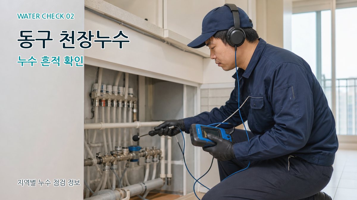동구 천장누수 누수 흔적 확인