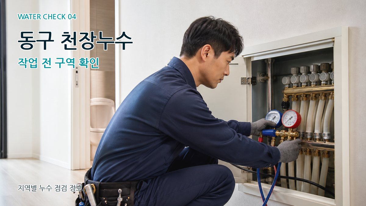 동구 천장누수 작업 전 구역 확인
