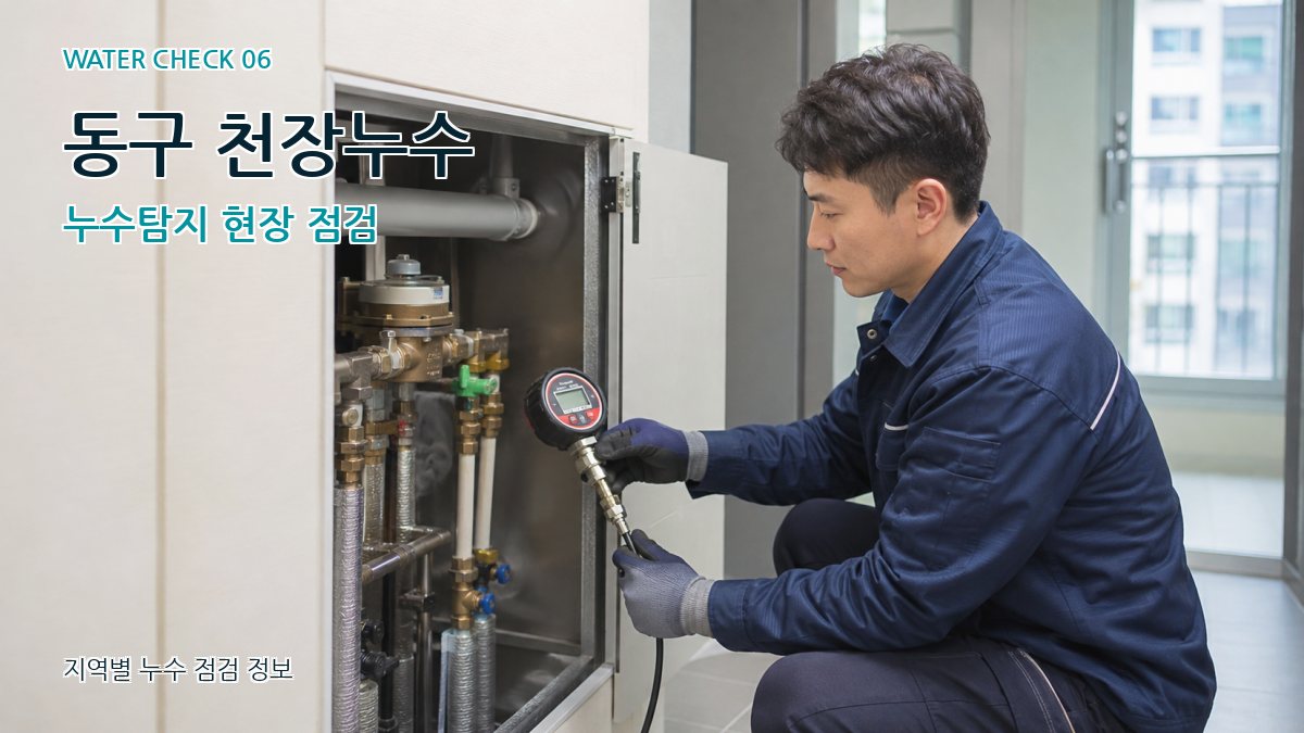 동구 천장누수 누수탐지 현장 점검