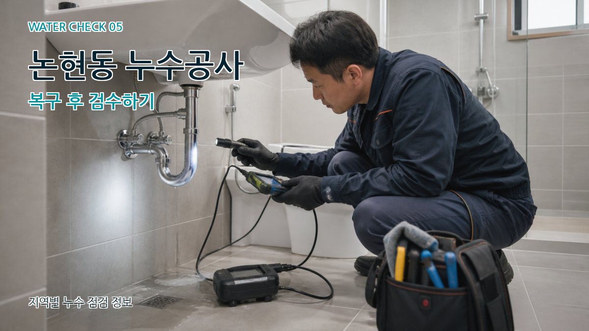 논현동 누수공사 복구 후 검수하기
