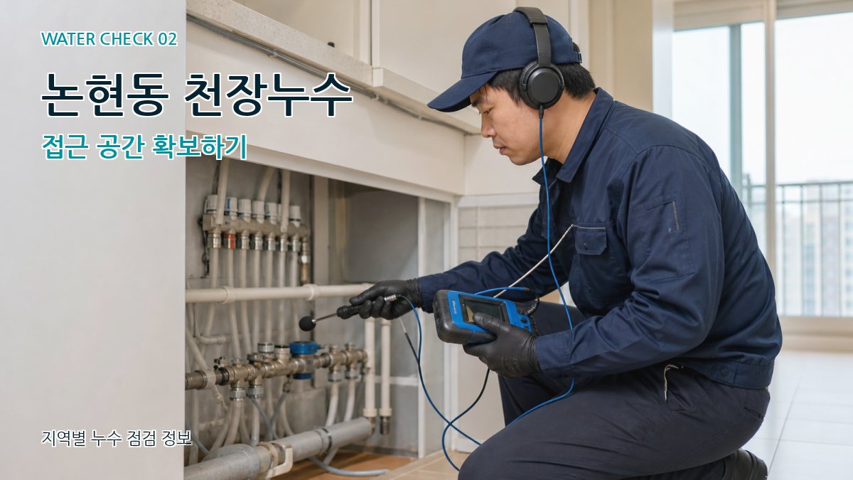 논현동 천장누수 접근 공간 확보하기