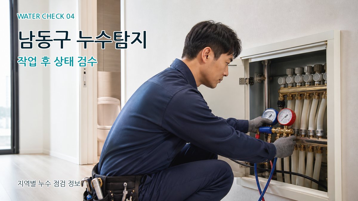 남동구 누수탐지 작업 후 상태 검수