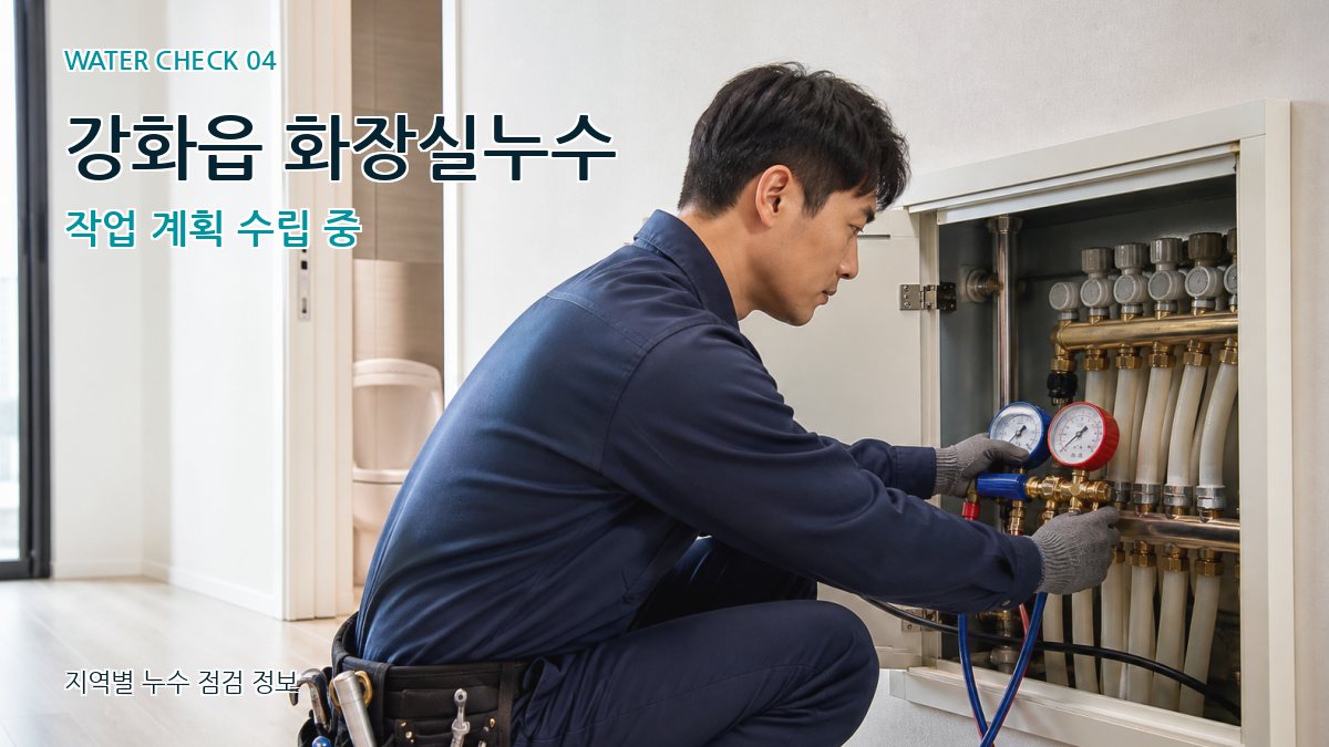 강화읍 화장실누수 작업 계획 수립 중