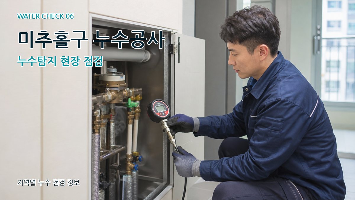 미추홀구 누수공사 누수탐지 현장 점검