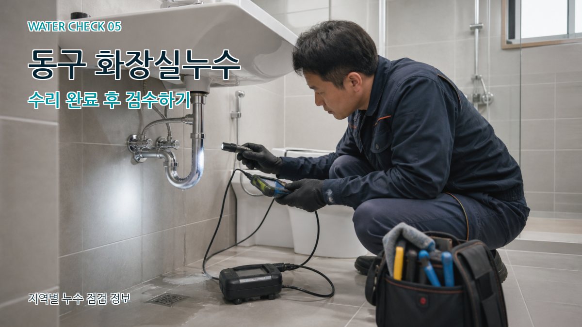 동구 화장실누수 수리 완료 후 검수하기