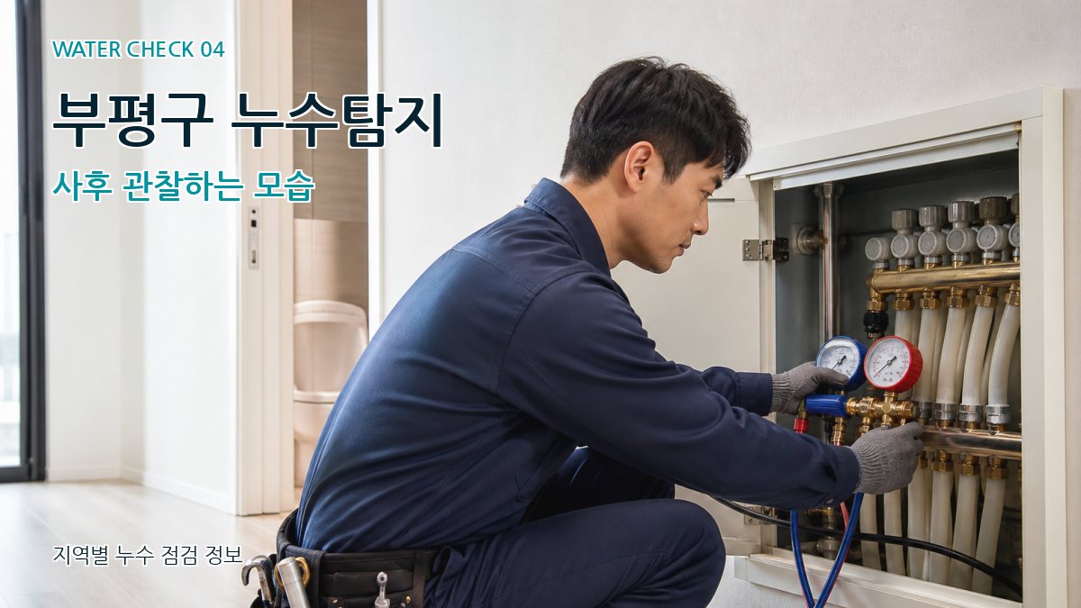 부평구 누수탐지 사후 관찰하는 모습