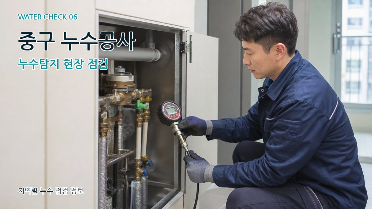 중구 누수공사 누수탐지 현장 점검