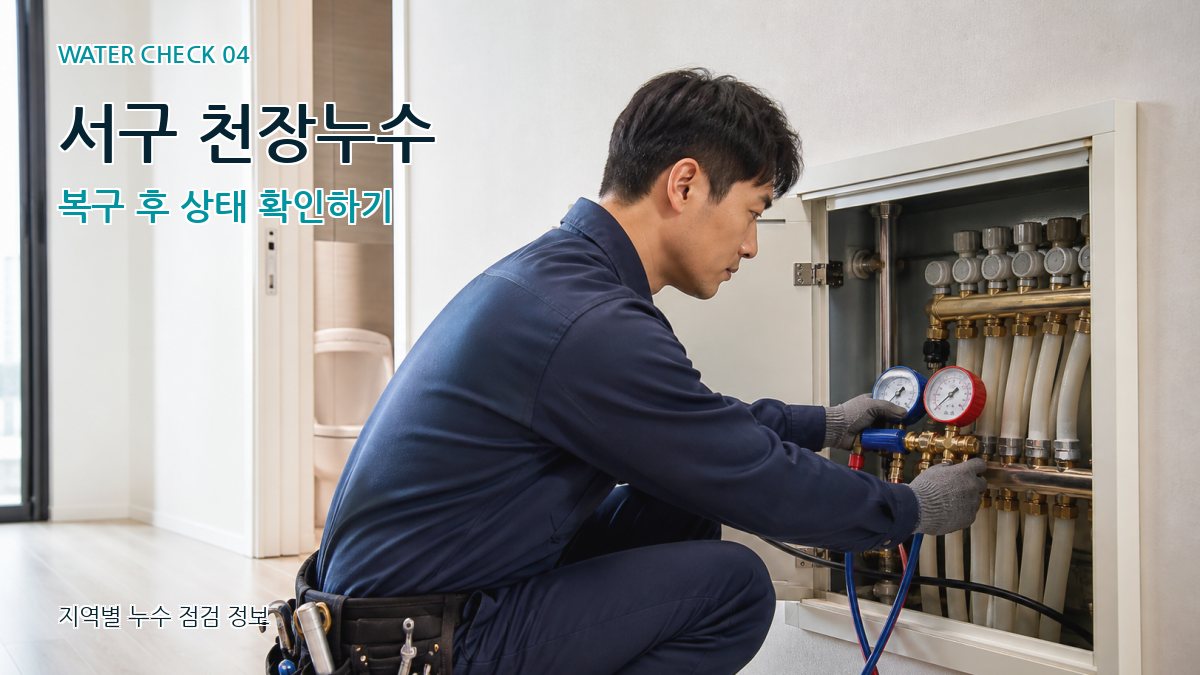 서구 천장누수 복구 후 상태 확인하기