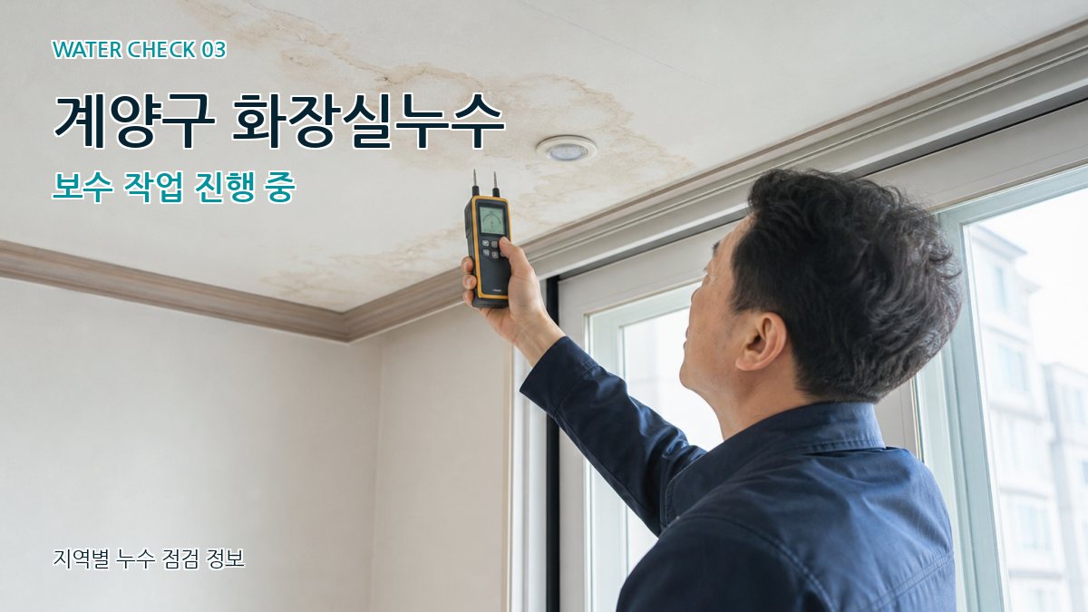 계양구 화장실누수 보수 작업 진행 중