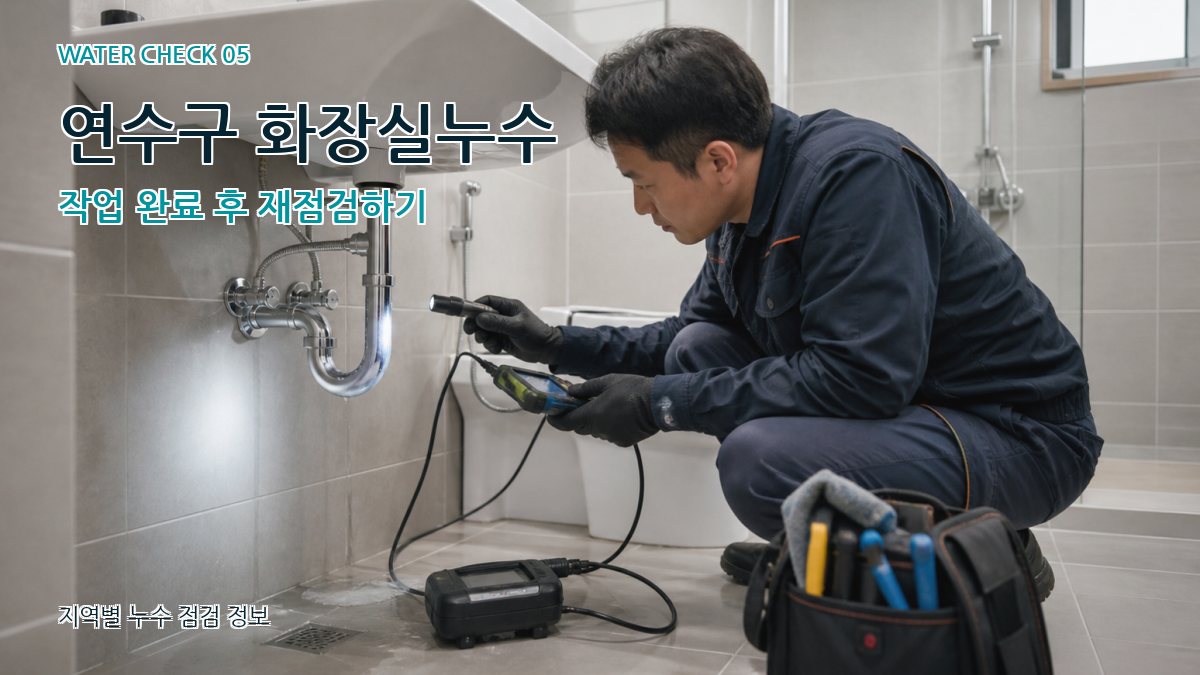 연수구 화장실누수 작업 완료 후 재점검하기