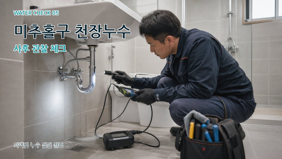 미추홀구 천장누수 사후 관찰 체크
