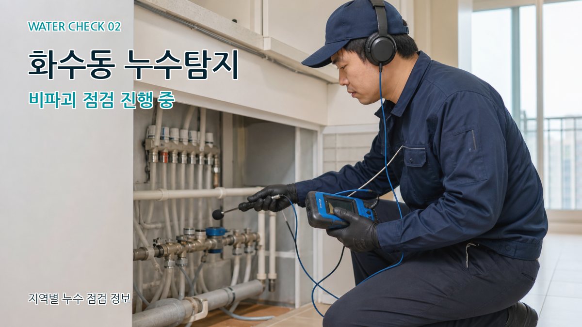 화수동 누수탐지 비파괴 점검 진행 중