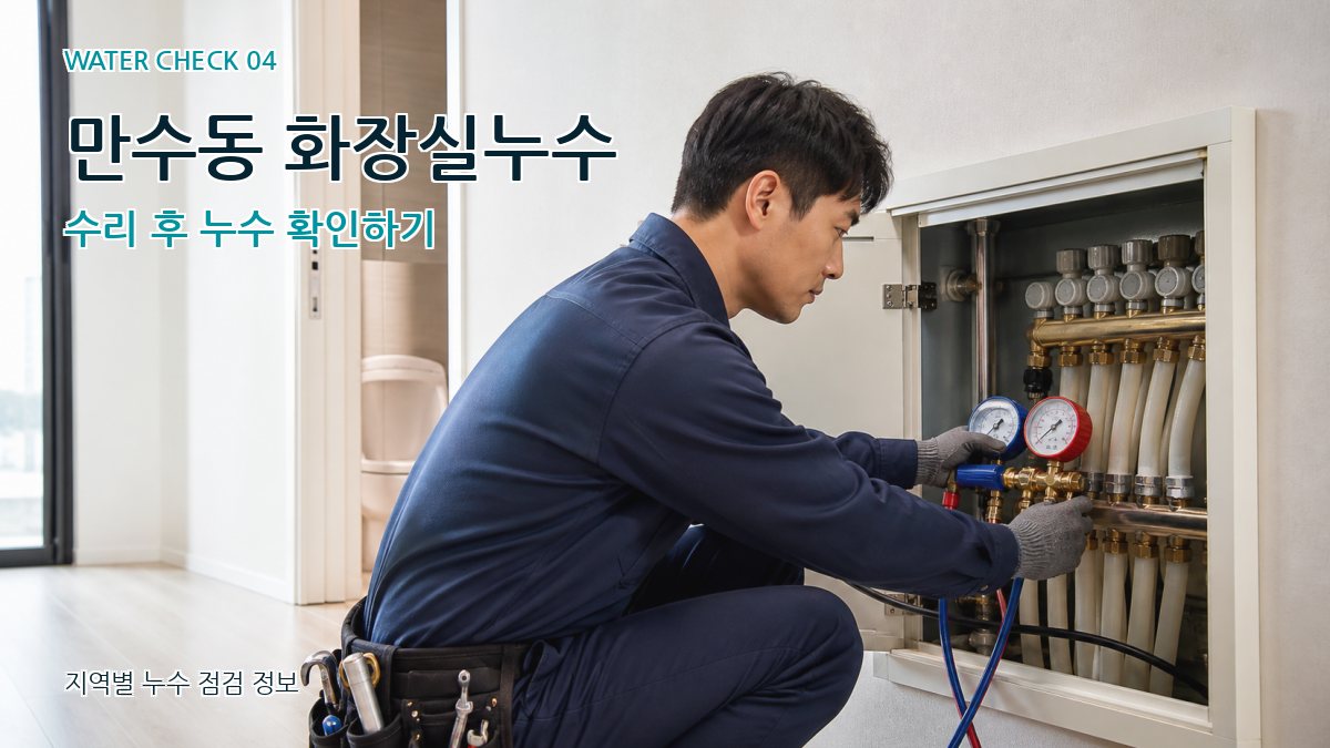 만수동 화장실누수 수리 후 누수 확인하기