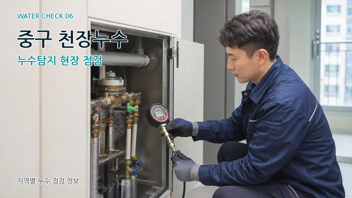 중구 천장누수 누수탐지 현장 점검
