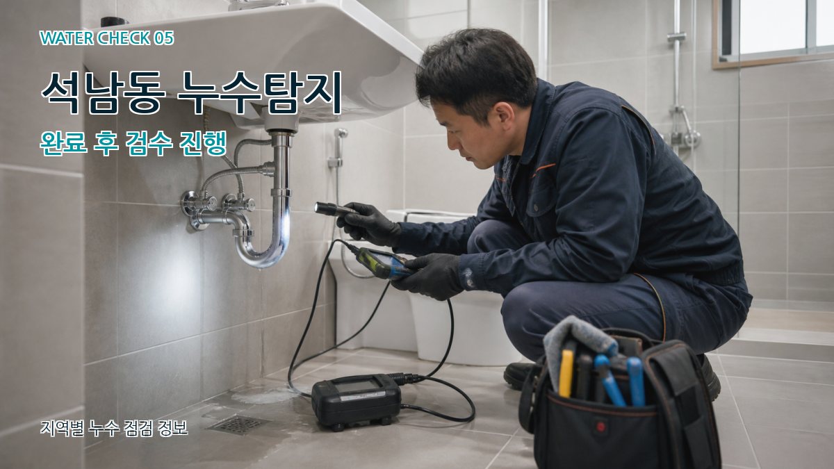 석남동 누수탐지 완료 후 검수 진행