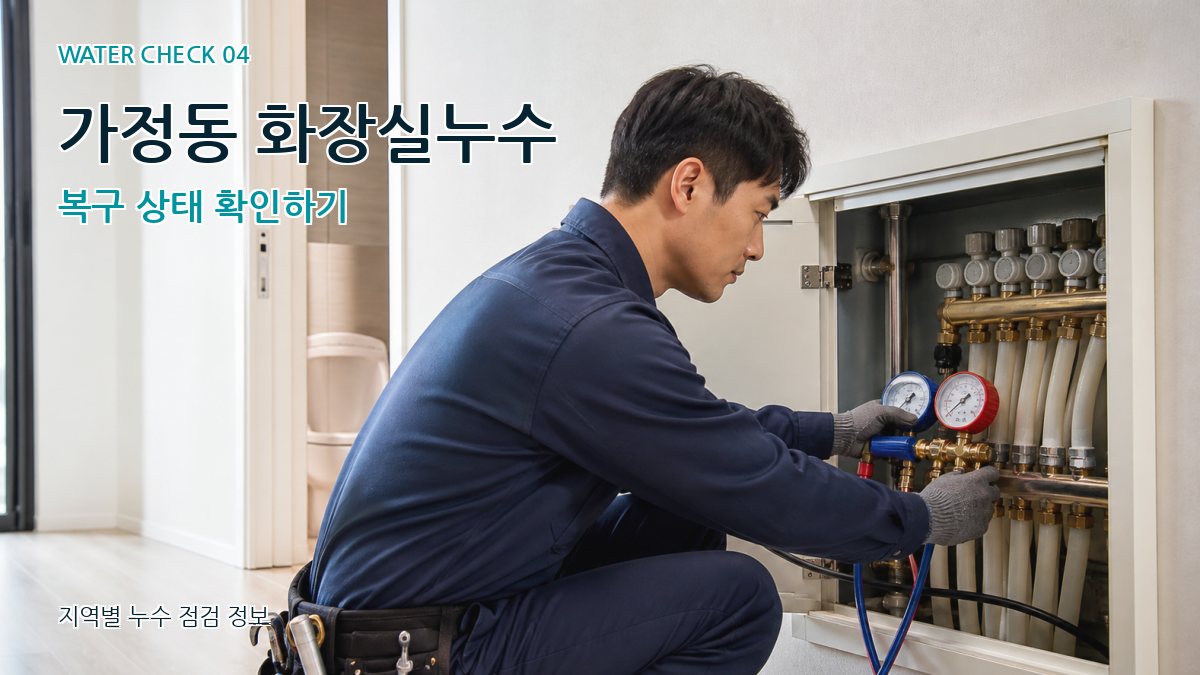 가정동 화장실누수 복구 상태 확인하기